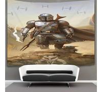 EVMILA 3D Star Wars Impression Murale Couverture Décor Maison Poster Art Mandalorien Tapisserie Tenture Murale Polyester Doux Pour Chambre, Décorations Plage Couverture Dortoir 180cmx230cm