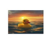 EVMILA Canard jaune Impression Sur Toile - Image Sur Toile -Decoration Murale - Tableaux Décoration Moderne - Tableau Mural - Tableaux Pour La Mur 16x24inch(40x60cm)