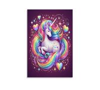EVMILA Mon petit poney Impression Sur Toile Portrait Abstrait Art Print licorne arc-en-ciel Poster Bureau Chambre Café Décoration,Toile 20x30inch(50x75cm)