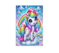 EVMILA Mon petit poney Impressions Sur Portrait Peintures Sur Toile Affiches Et Impressions licorne arc-en-ciel Art Mural Image Pour Salon Décoration De La Maison 08x12inch(20x30cm)