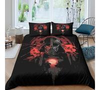 EVMILA Star Wars 3D Imprimé Dark Vador Housse De Couette pour Adultes Et Enfants Housses De Couettes avec Taies Microfibr E avec Fermeture À Glissière Parure De Lit 3 Pièces King（220x240cm）