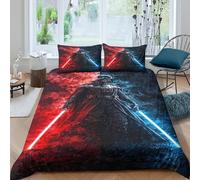 EVMILA Star Wars 3D Imprimé Dark Vador pour Adultes Et Enfants Housses De Couettes Housse De Couette Parure De Lit Microfibr E avec Fermeture À Glissière avec Taies 3 Pièces Double（200x200cm）