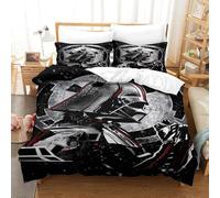 EVMILA Star Wars Housse De Couette 3D Imprimé Dark Vador pour Adultes Et Enfants Housses De Couettes E avec Fermeture À Glissière avec Taies Microfibr Parure De Lit 3 Pièces Single(140x200cm)