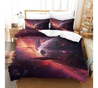 EVMILA Star Wars Housse De Couette Housses De Couettes 3D Imprimé Étoile de la Mort pour Adultes Et Enfants Parure De Lit Microfibr avec Taies E avec Fermeture À Glissière 3 Pièces Single（140x200cm）