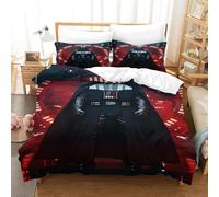 EVMILA Star Wars Housse De Couette Housses De Couettes pour Adultes Et Enfants 3D Imprimé Dark Vador Microfibr Parure De Lit E avec Fermeture À Glissière avec Taies 3 Pièces Single（140x200cm）