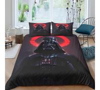 EVMILA Star Wars Housse De Couette pour Adultes Et Enfants Housses De Couettes 3D Imprimé Dark Vador avec Taies Parure De Lit Microfibr E avec Fermeture À Glissière 3 Pièces King(220x240cm)
