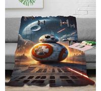EVMILA Star Wars Impression 3D R2-D2 Literie Couverture Super Douce Et Douillette Cadeau De Noël en Microfibre Canapé Peluche pour Garçons Et Filles 60x80inch(150x200cm)