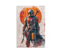 EVMILA Star Wars Impression Sur Toile - Image Sur Toile Mandalorien Decoration Murale - Tableaux Décoration Moderne - Tableau Mural - Tableaux Pour La Mur 24x36inch(60x90cm)