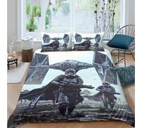 EVMILA Star Wars pour Adultes Et Enfants 3D Imprimé Stormtrooper Housse De Couette Housses De Couettes Parure De Lit Microfibr avec Taies E avec Fermeture À Glissière 3 Pièces Double(200x200cm)