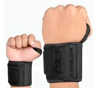 EVO Fitness Bande Poignet Musculation 45cm Protege Poignet Sangle Poignet Musculation Haltérophilie Musculation Protege Poignet Crossfit Femmes Hommes (Noir)