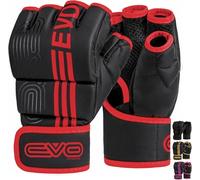 EVO Fitness Gants de MMA Noirs Mats pour Arts Martiaux, Lutte, Combat, Boxe, Combat, Boxe, Sports de Combat, Sac de Frappe UFC, entraînement (Rouge, XL)
