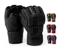 EVO Fitness Gants de MMA Noirs Mats pour Arts Martiaux, Lutte, Combat, Boxe, Sports de Combat, Sac de Frappe UFC, Entraînement (Noir, L)