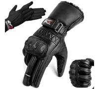 EVO Fitness Gants Moto Gants Thermiques Intérieurs d'hiver Thinsulate 3M Hipora Carbon Shell Fibre Knuckle Smartphone Tactile Compatible Coupe Vent Imperméable Hiver Thermique Homme Femme (Noir, XL)