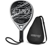 EVO Fitness Padel Racket - Soft EVA Foam Core for Maximum Control - 350g Lightweight Paddle Rackets for Adults - Extra Large 525cm² Head Surface Padel Tennis Racket-Silver (1)