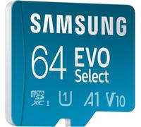 Evo Select MB-ME64SA/EU microSDXC memory card, 64 GB, read speed 160 MB/s¹, supplied with SD adapter