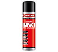 EVO-STIK Spray adhésif Impact 528 - Adhère immédiatement au contact - Haute résistance au cisaillement - Couleur : ambre translucide - Contenance : 200 ml