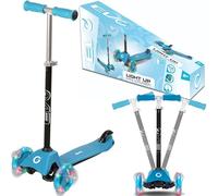 EVO Trottinette tricycle réglable pour enfant Light Up Mini Cruiser avec roues lumineuses bleues
