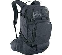 EVOC LINE PRO 30 Sac à dos de randonnée (protection LITESHIELD PLUS, Boddy Hugging, support pour skis, support pour snowboard, compartiment pour bouteille d'eau, bandoulière isolée), Noir