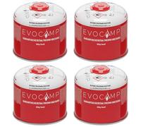 EVOCAMP 4X cartouches de gaz propane butane 300g, valve à vis avec filetage européen 7/16", cartouches à valve 539ml avec fermeture de sécurité automatique