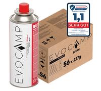 EVOCAMP 56X bouteilles de gaz butane 227g pour réchaud de camping, chauffage au gaz ou brûleur de mauvaises herbes type MSF-1a
