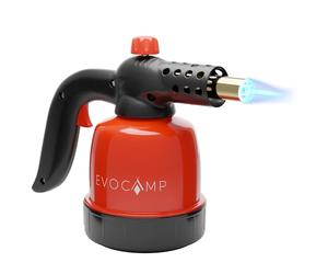 EVOCAMP Brûleur à gaz Petit 1,3 KW - Chalumeau de Cuisine avec allumage piézoélectrique - Brûleur Bunsen pour la Cuisine, Allume-Barbecue, température maximale 1300 °C