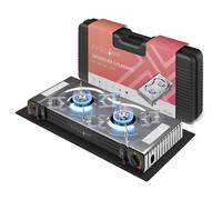 EVOCAMP réchaud à gaz 2 feux avec allumage piézoélectrique - pour cartouches de gaz MSF-1A 227 g, avec support ignifuge 70 × 32 cm