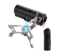 EVOCAMP Réchaud de Camping Compatible Avec Cartouches de Gaz 227g - Pliable Avec Sac de Transport, Plaque Chauffante et Allumage Piézoélectrique pour Intérieur/Extérieur