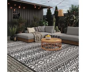 EVOCAMP Tapis d'extérieur 250x400 cm, résistant à la Pluie, imperméable, léger 3,6 kg, Couverture de Camping et Pique-Nique, Tapis en Plastique pour terrasse et Balcon, Fibres de polypropylène