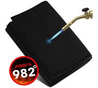 EVOCAMP tapis ignifuge 100x100 cm - protection cheminée anti-feu, tapis de protection pour sol de barbecue, plaque anti-feu, couverture anti-feu, tapis de protection ignifuge - résiste à 982 °C