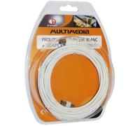 EVOE - Prolongateur TV 5M blanc + adatptateur F/F 9.52mm