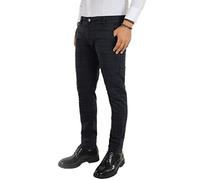 Evoga Pantalon pour homme Casual Prince de Galles Carreaux Élégants Slim Fit - Noir - 50