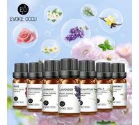 EVOKE OCCU Huile essentielle pure, 10 ml/0,33 fl.oz Lavande Jasmin Rose Vanille Menthe poivrée Néroli Orange Citron vert Huiles essentielles pour diffuseur, humidificateur, massage, soins de la peau e