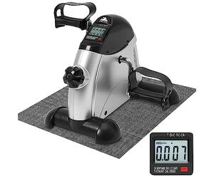 EVOLAND Mini vélo d'appartement, pédalier d'exercice sous Le Bureau avec poignée, résistance réglable, écran LCD, Tapis antidérapant, entraînement de Fitness à la Maison et au Bureau, Unisexe et