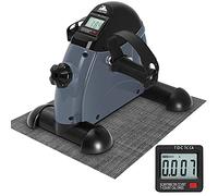 EVOLAND Mini vélo d'exercice sous Le Bureau avec poignée | Résistance réglable | Écran LCD | Tapis antidérapant | Entraînement Fitness à la Maison et au Bureau pour Homme et Femme (Noir)