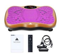 EVOLAND Plateforme vibrante oscillante avec 2 Bandes de résistance, 99 Niveaux d'intensité, Haut-Parleur Bluetooth, Appareil d'entraînement pour Le renforcement et Le modelage Musculaire-Rouge