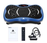 EVOLAND Plateforme vibrante oscillante avec 2 Bandes de résistance, 99 Niveaux d'intensité, Haut-Parleur Bluetooth, Appareil d'entraînement pour Le renforcement et Le modelage Musculaire-Bleu