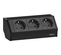 EVOline 159360001100 Bloc multiprise V-Dock 3 prises Schuko Noir
