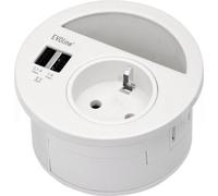 EVOline 2113651 159000000000 159273001000 Prise de table simple blanc avec contact de protection 1pc