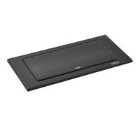 EVOline Backflip Prise de courant escamotable 2 prises avec chargeur USB-C, plastique/verre noir mat