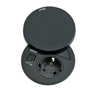 Evoline Circle80 Hide, Einbausteckdosenelemente, Avec Prise Schuko, USB A/C