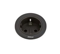 Evoline One Einzelsteckdose, Élément Prise de Courant, Anneau Noir