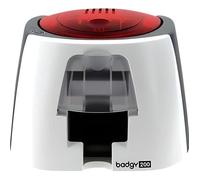 Evolis Imprimante Badgy200 – ruban couleur 100 imp., 100 cartes PVC, Logiciel Studio+ – Rouge