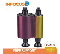 Evolis R3011 Ymcko Complet Encre Couleur Ruban 200 Imprimé pour Pebble & Dualys