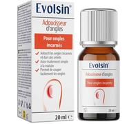 Evolsin Adoucisseur d’ongles - Solution douce pour ongles incarnés | Formule alcaline souple | 20 ml