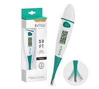 Evolu Thermomètre numérique - Mesure en bouche, rectale ou aisselle avec pointe de mesure flexible en 10 secondes - Bébés, enfants, adultes - Haute précision à 0,1 °C - Boîte de rangement