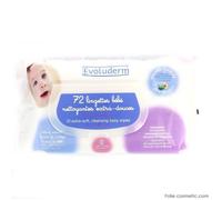 EVOLUDERM - 72 Lingettes Bébé Nettoyantes Extra-Douces -72 pièces - Ingrédients d'Origine Naturelle