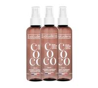 EVOLUDERM - Brume Parfumée Coco - 200ml - 97% d'Ingrédients d'Origine Naturelle - Végan - Fabrication Française- Lot de 3 x 200ml