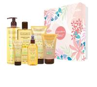 EVOLUDERM - Coffret Cadeau Bain Femme Corps & Cheveux au Monoï de Tahiti - 6 produits - Gant Exfoliant offert - Origine Naturelle - Cadeau de Noël, Anniversaire, Fête des Mères (Harmonie)