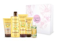 EVOLUDERM - Coffret Cadeau Bain Femme - Soins Corps & Cheveux au Monoï de Tahiti - 5 Produits - Végan - Idée Cadeau - Coffret Cadeau Noël - Anniversaire - Fête des Mères (Flower)