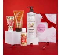 EVOLUDERM - Coffret Cadeau Corps Argan - 3 produits + Crème Mains OFFERTE - Végan - Made in France - Box FLOWER - Idée Cadeau - Idéal cadeau de Noël, Anniversaire, Fête des Mères